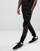 Night Addict Sonic Embroidered Skinny Joggers - Black