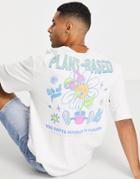Jack & Jones Originals Oversized T-shirt With Plant Back Print In White