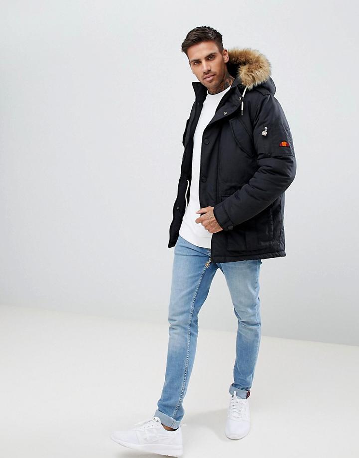 Ellesse Blizzard Parka In Black - Black