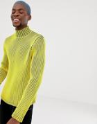 Collusion Ribbed Sweater With Roll Neck In Yellow - Yellow