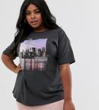 Asos Design Curve T-shirt With Photographic Motif And Hotfix