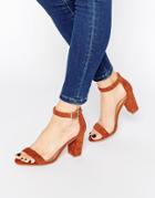 Miss Kg Cain Braid Heeled Sandals - Tan Suedette