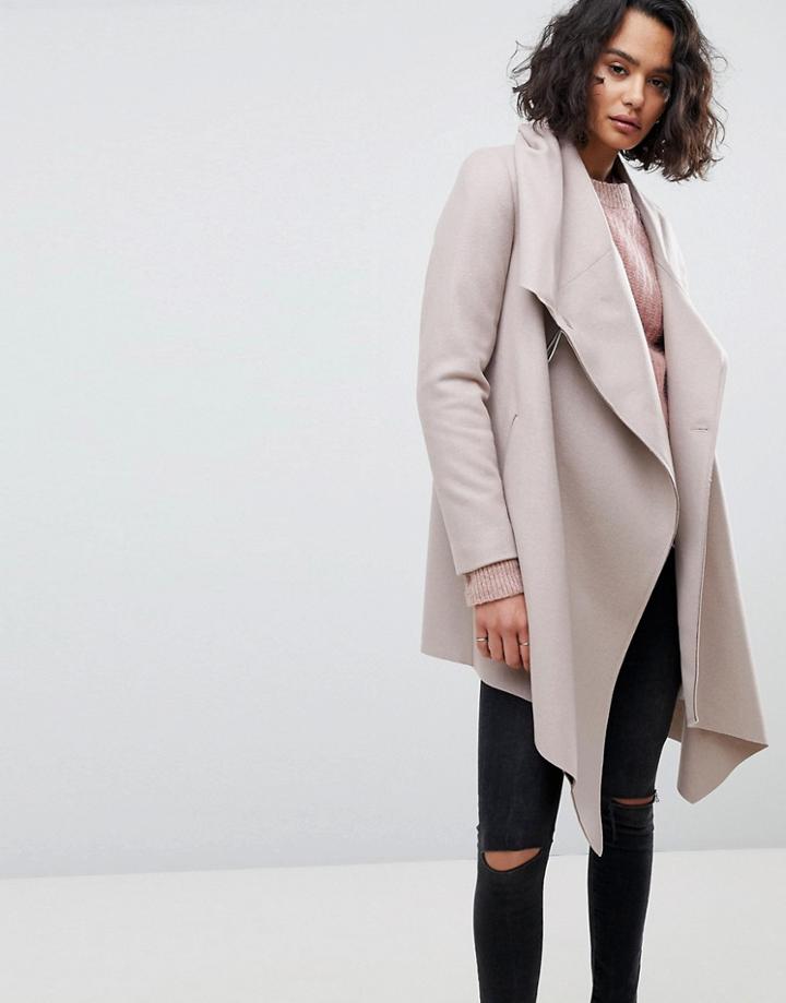 Allsaints Wrap Buckle Detail Coat - Gray