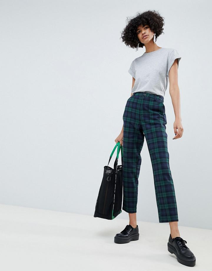 Asos Design Blackwatch Check Slim Pants - Multi