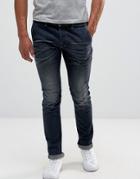 Diesel Kakee Slim Jeans 853v Pant Pocket Dark Blasted Wash - Blue