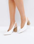 New Look Slingback Block Heel - White