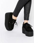 Underground Wulfrun Black Suede Creeper Triple Sole Shoes - Black Suede