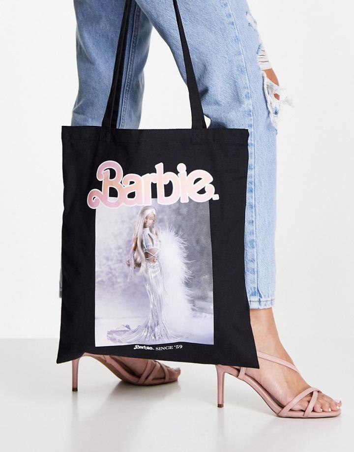Skinnydip Barbie Feelin Canvas Tote Bag In Black