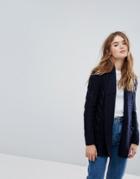 New Look Cable Knit Cardigan - Navy
