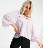 Y.a.s. Petite Collar Detail Blouse In Lilac-purple