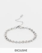 Reclaimed Vintage Inspired Unisex Bracelet With Y2k Crystals In Silver