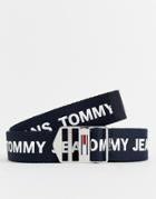 Tommy Jeans Webbing Belt In Navy - Navy
