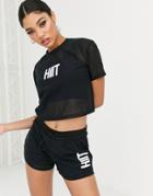 Hiit Leggings With Branded Waist In Black