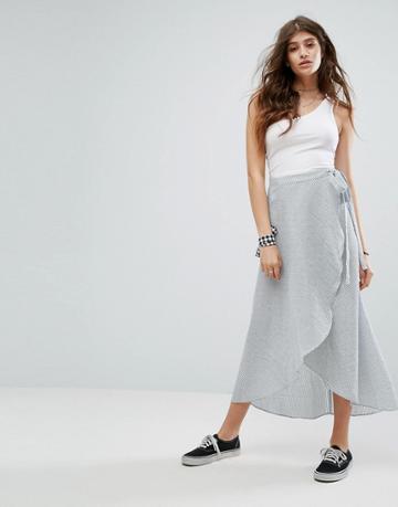 Gandys Pinstripe Breton Cotton Wrap Skirt - Multi