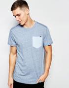 G-star T-shirt Riban Crew Neck In Blue Heather - Sea Htr