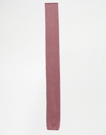 Noose & Monkey Knitted Tie - Pink