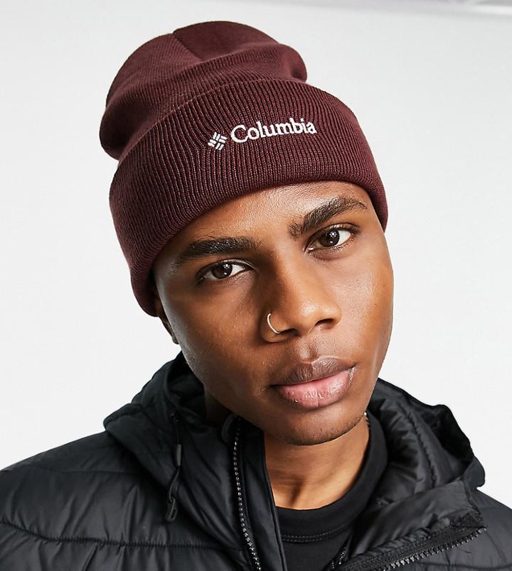 Columbia City Trek Beanie In Burgundy Exclusive At Asos-red