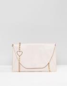 Asos Shoulder Bag With Heart Chain - Pink