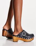 Free People Culver City Clogs With Buckle-black