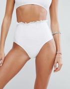 Asos Mix And Match Crochet High Waist Bikini Bottom - White