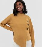 Asos Design Nursing Fluffy Wrap Sweater - Stone