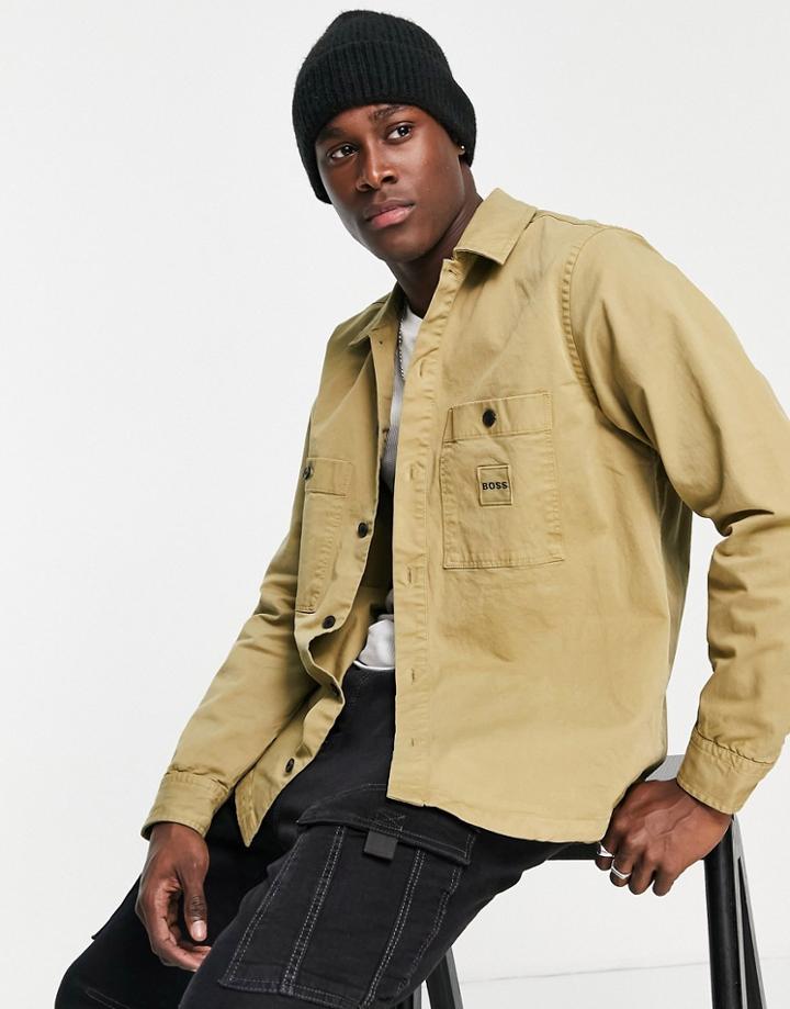 Boss Locky Lightweight Jacket In Stone-neutral