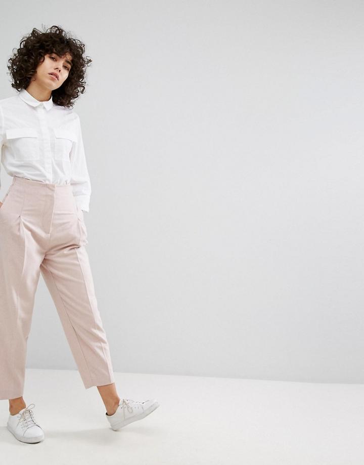 Weekday Tapered Wool Pants - Pink