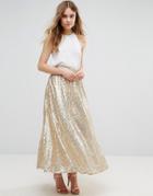 Traffic People Sequin Midi Skirt - Gold