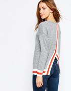 Asos Sweater With Contrast Tipping Detail - Gray