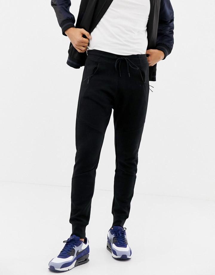 Pull & Bear Skinny Sweatpants In Black - Black