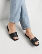Asos Design Forty Woven Flat Sandals In Black