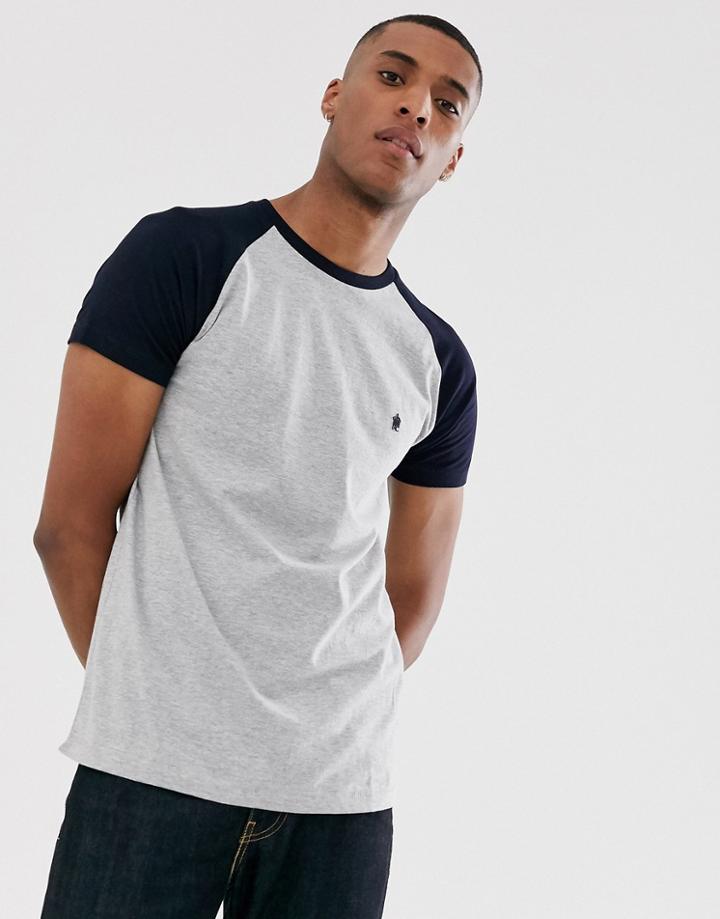 French Connection Raglan Contrast T-shirt-gray