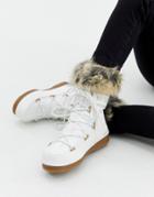Moonboot Monaco Faux Fur Cuff Snowboots In White - White