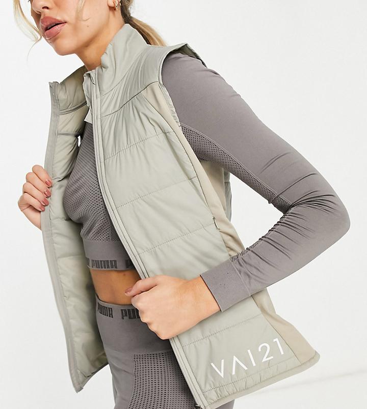 Vai21 Puffer Vest In Taupe-neutral