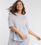 Simply Be T-shirt In Gray Marl-grey