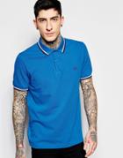 Fred Perry Polo Shirt With Tipping Slim Fit - Atlantic Marl