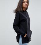 Asos Tall Hoodie With Side Split Detail - Black