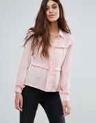 Little White Lies Marthe Frill Detail Shirt - Pink