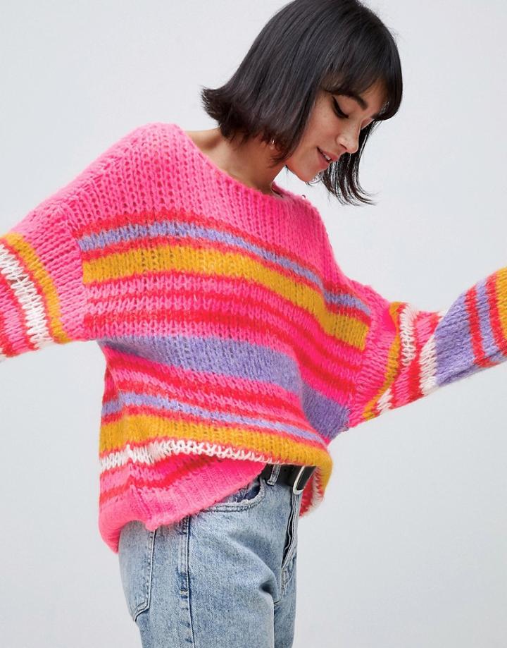 Stradivarius Multi Bright Colored Stripe Sweater - Multi