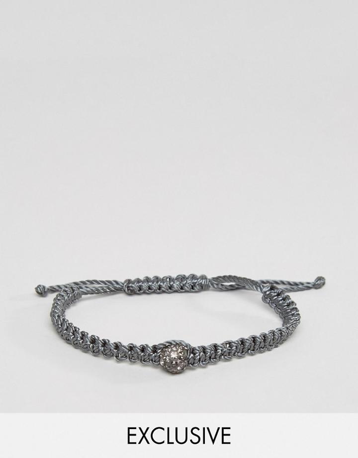 Designb Crystal Stone Woven Bracelet In Gray - Gray