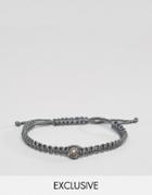 Designb Crystal Stone Woven Bracelet In Gray - Gray