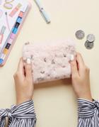 New Look Faux Fur Zip Top Coin Purse - Pink