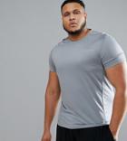 Asos 4505 Plus T-shirt With Quick Dry In Grey - Gray
