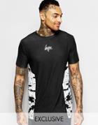 Hype T-shirt With Camo Side Panels - Black
