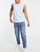 Pull & Bear Loose Fit Jeans In Blue-blues