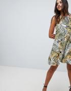 Boohoo Palm Print Swing Dress - Multi