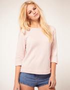 Mango Sweat Top With Zip Back - Pink