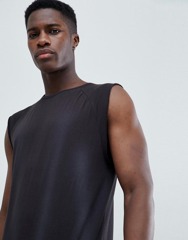 D-struct Raglan Vintage Wash Tank - Black