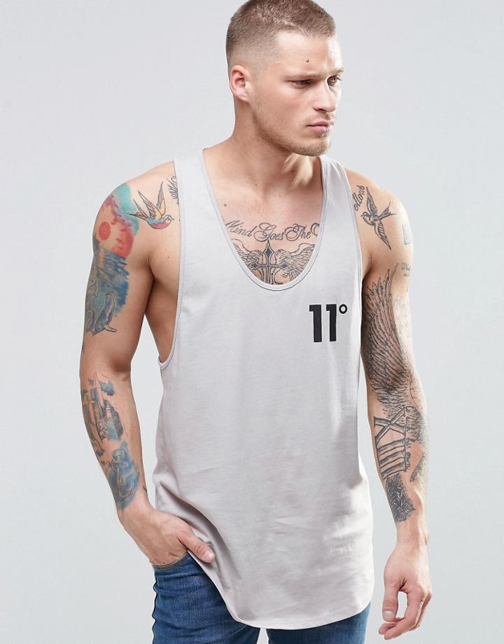 11 Degrees Logo Tank - Beige