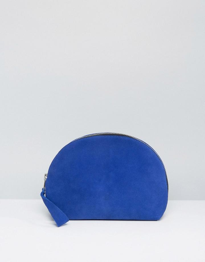 Selected Femme Suede Half-moon Clutch - Blue